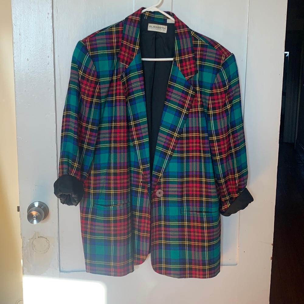 80s Vintage Plaid "Elizabeth" by Liz Clairborne Blazer